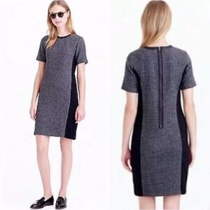 NWT J.Crew black & gray hounds tooth wool dress size 8